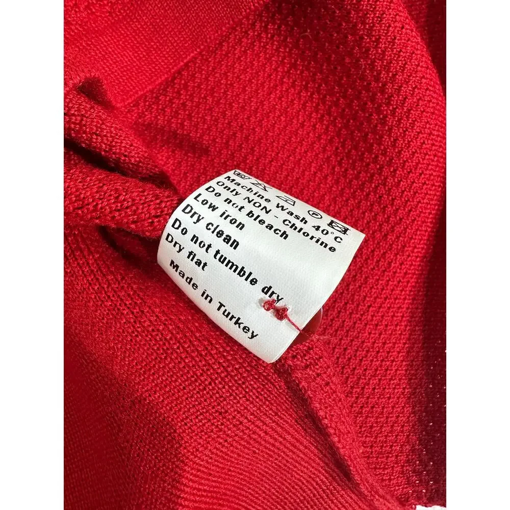 Marcello Sport Mens Sweater Vest Cardigan Size XL Red V-neck‎ Merino Wool Blend